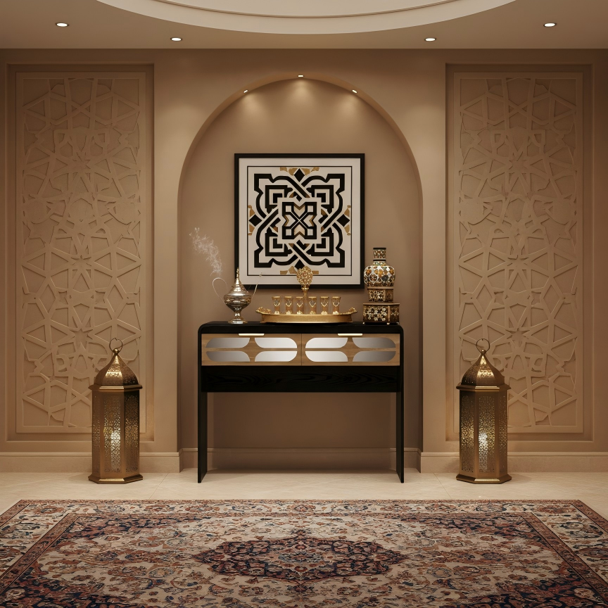 Lattice Mirrored Desk